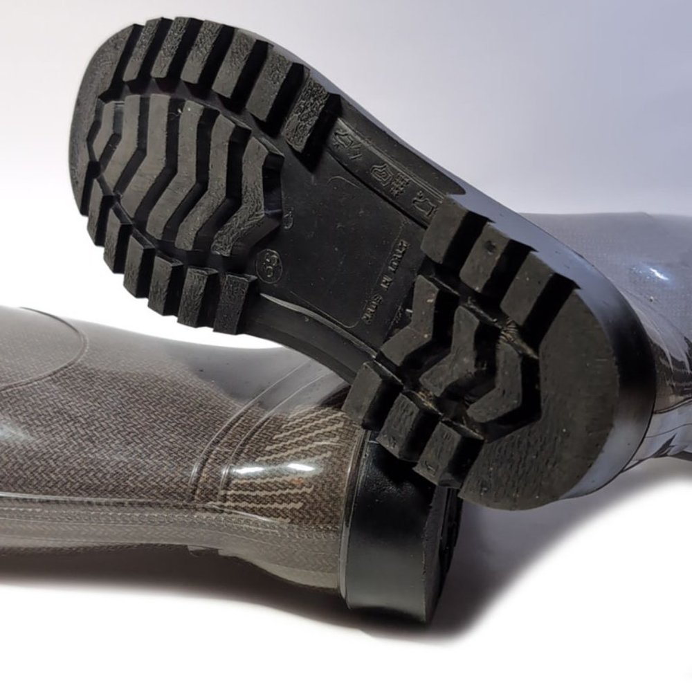 BURBERRY Wellies Smoke Check Festival Rubber Boots Waterproof Rainboots Size 5 - Picture 8 of 9